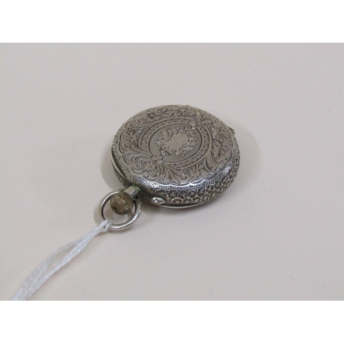 1545 - CONTINENTAL SILVER FOB WATCH WITH ENAMEL DIAL