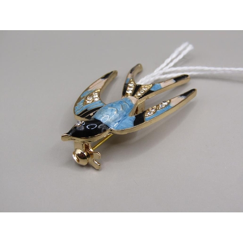 1664 - ENAMEL BLUEBIRD BROOCH