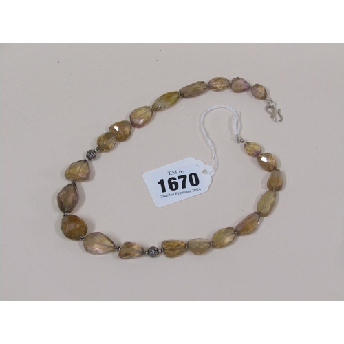 1670 - SILVER CITRINE NECKLACE