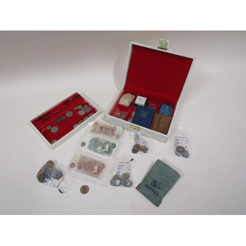 1685 - JEWEL BOX CONTAINING COINS AND BANKNOTES ETC.