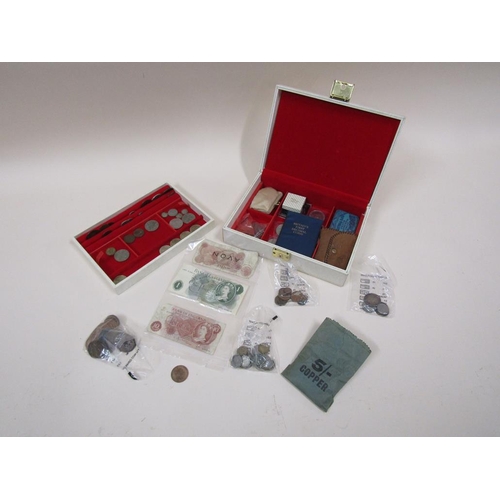 1685 - JEWEL BOX CONTAINING COINS AND BANKNOTES ETC.