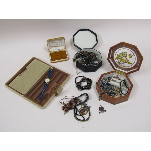 1700 - BOX OF MIXED COSTUME JEWELLERY, NECKLACES, RINGS ETC.