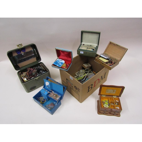 1702 - BOX OF MIXED COSTUME JEWELLERY AND JEWELLERY BOXES