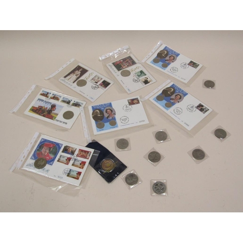 1706 - BOX OF MIXED COMMEMORATIVE COINS, ROYAL, CORONATION ETC.