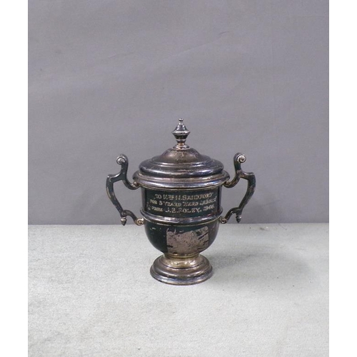 1718 - GARRARD AND CO MINIATURE TROPHY CUP AND COVER , LONDON 1929 5.8ozt