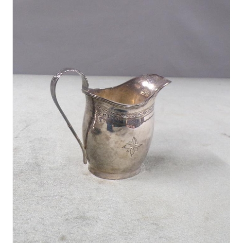 1722 - 20c SAUCEBOAT AND VICTORIAN SILVER CREAM JUG 6.2ozt