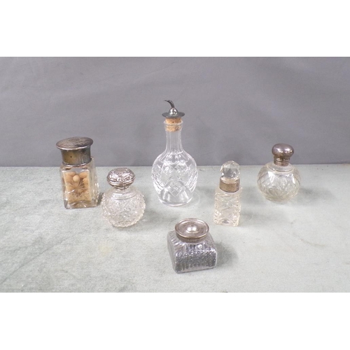 1737 - BOX OF SIX SILVER TOPPED BOTTLES TO INC. SCENT ETC