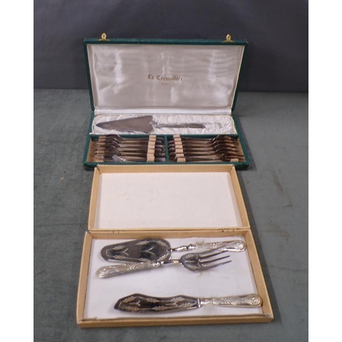 1762 - TWO BOXES OF SILVER PLATED CUTLERY