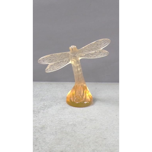 1834 - LALIQUE CRYSTAL DRAGONFLY, 9CM H