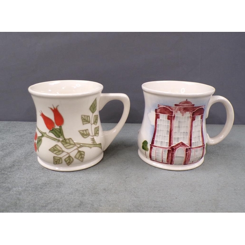 1845 - TWO MOORCROFT MUGS, 9CM H