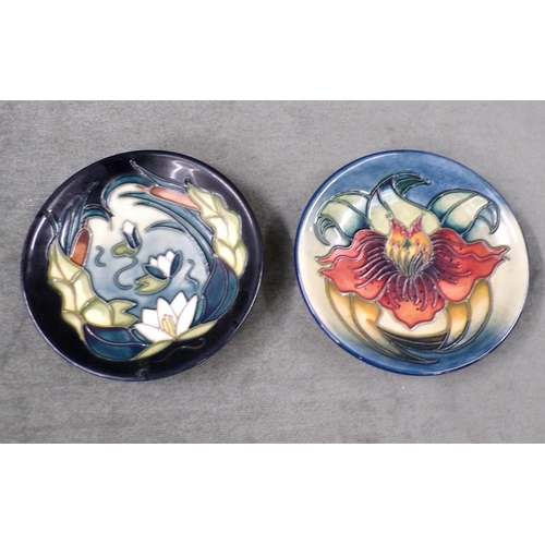 1848 - TWO MOORCROFT COASTERS BOXED, 12.5CM DIAM