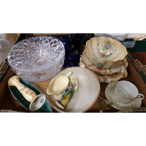 1850 - BOX OF MIXED CHINA AND GLASS