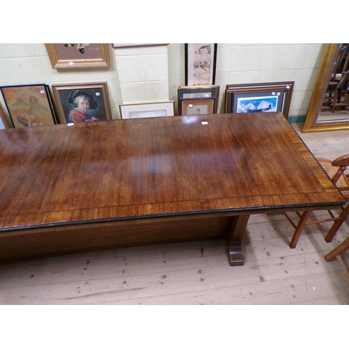 1974 - LATE 19c SLIGHT BOW FRONTED RECEPTION DESK 266 x 77cm