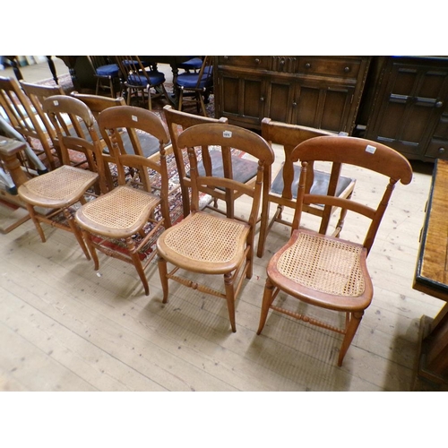 1975 - FOUR LATE VICTORIAN SALON CHAIRS WITH CANED SEATS