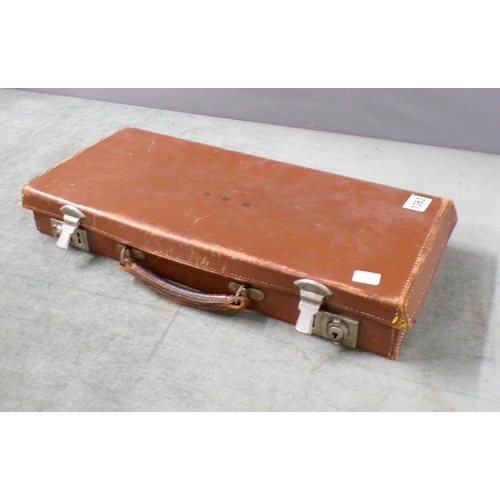 1363 - LODGE APRON AND OLD PAPERWORK IN BROWN LEATHER CASE