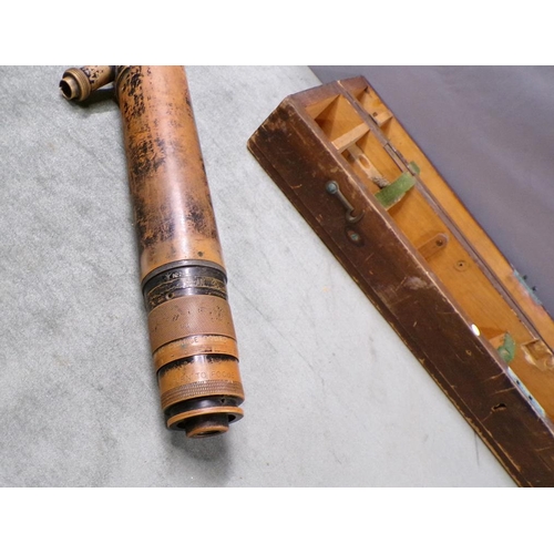 1413 - EARLY 20C MILITARY TELESCOPE, CLOSED 68CM L, IN BOX