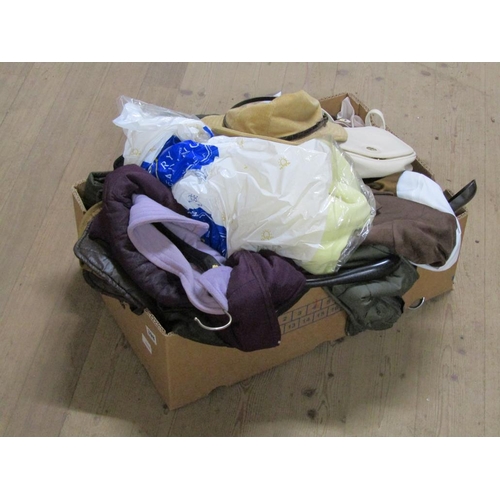 398 - BOX OF CLOTHING ETC