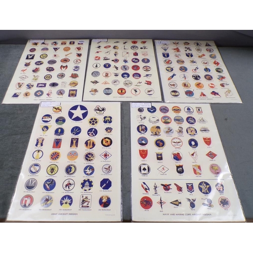 1331 - FIVE PANELS OF MOUNTED ARMY AIRCRAFT INSIGNIA