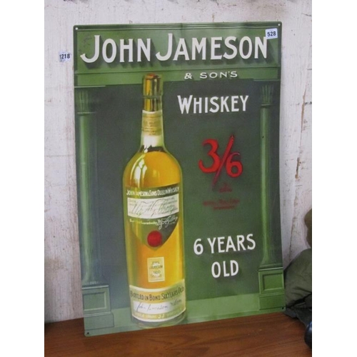 528 - REPRODUCTION TIN SIGN - WHISKEY