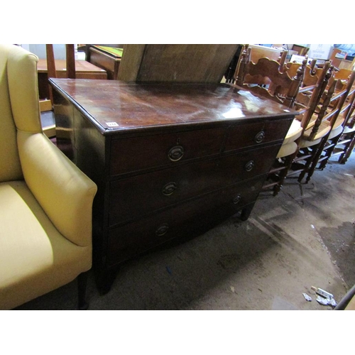 537 - 19c MAHOGANY CHEST OF TWO SHORT/TWO LONG DRAWERS