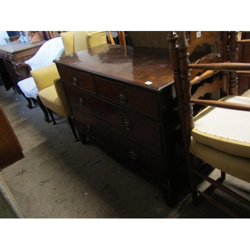 537 - 19c MAHOGANY CHEST OF TWO SHORT/TWO LONG DRAWERS