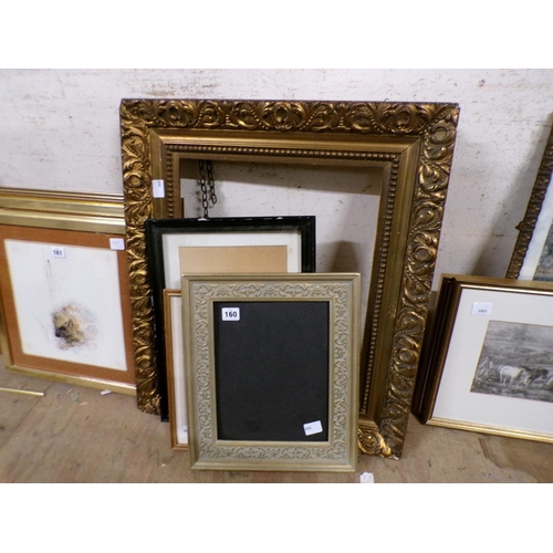 160 - QTY OF FRAMES TO INCL GILT