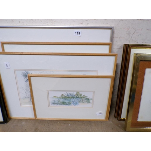 162 - QTY OF FRAMED OILS AND WATERCOLOURS