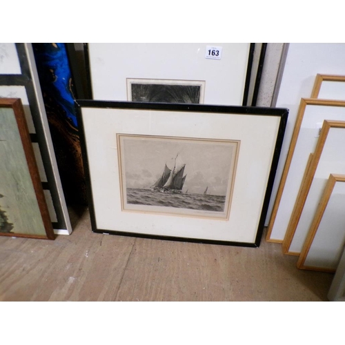 163 - FRAMED ETCHINGS AND ENGRAVINGS