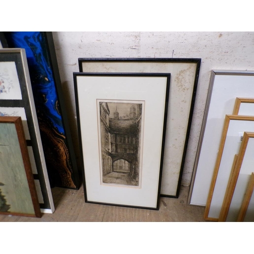 163 - FRAMED ETCHINGS AND ENGRAVINGS