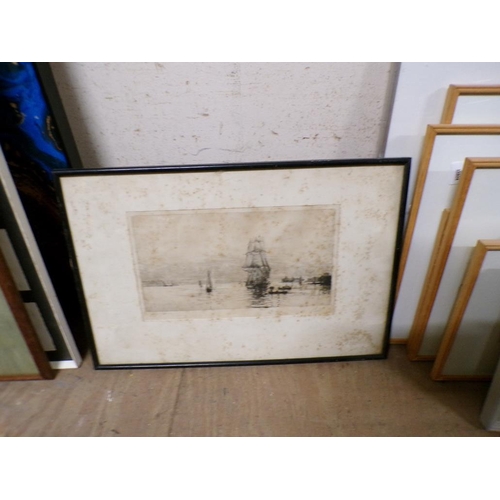 163 - FRAMED ETCHINGS AND ENGRAVINGS