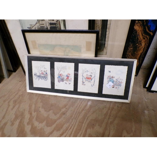 164 - QTY OF FRAMED PRINTS AND ENGRAVINGS