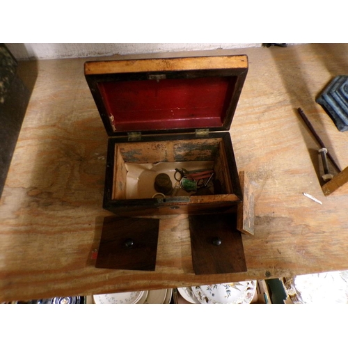 81 - 19c TWO COMPARTMENT TEA CADDY FOR REPAIR