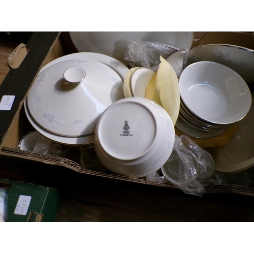 218 - TWO BOXES OF TABLEWARES AND CERAMICS