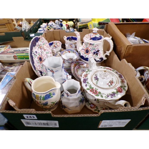 243 - BOX OF 19C CERAMICS