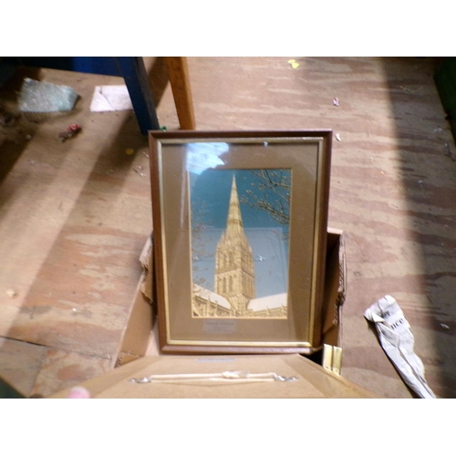 262 - BOX OF FRAMED PICTURES AND PRINTS