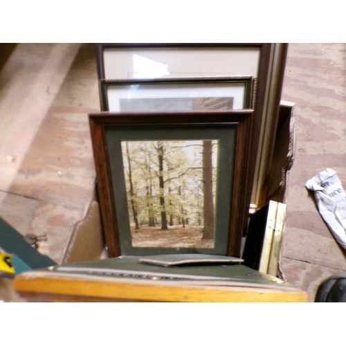 262 - BOX OF FRAMED PICTURES AND PRINTS