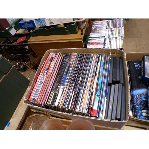 305 - TWO BOXES OF STAR TREK MAGAZINES, DVD'S AND TOYS