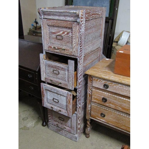 678 - LIMED OAK FOUR DRAWER FILING CABINET