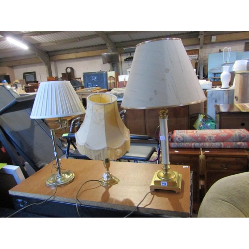 740 - THREE TABLE LAMPS