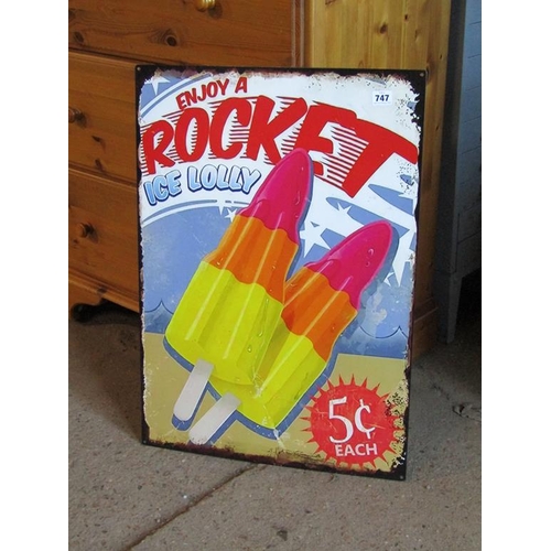 747 - REPRODUCTION SIGN - ROCKET LOLLY