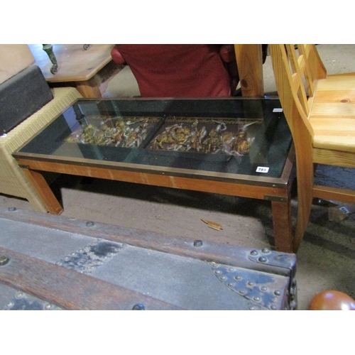 785 - GLASS TOP COFFEE TABLE