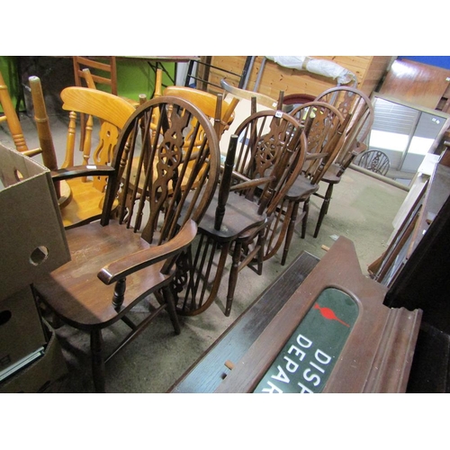 921 - SIX WHEELBACK DINING CHAIRS