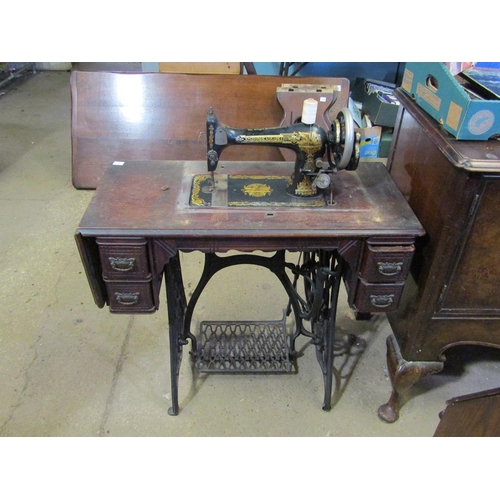 929 - VINTAGE TREADLE SEWING MACHINE