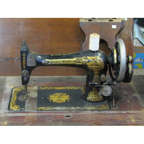 929 - VINTAGE TREADLE SEWING MACHINE