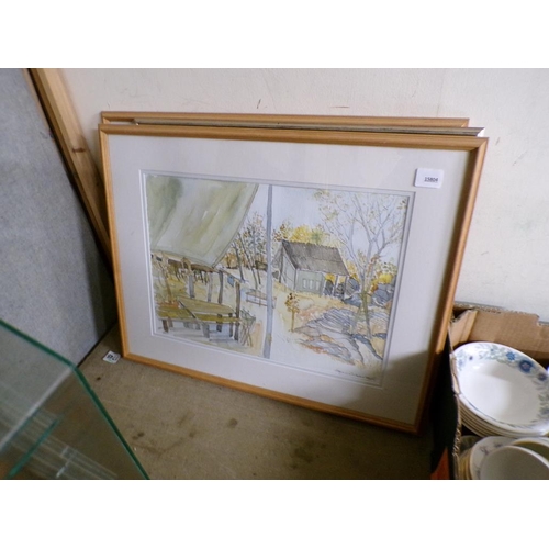 429 - QTY OF FRAMED WATERCOLOURS ETC