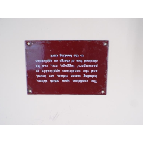 1346 - ENAMEL TICKETS PLAQUE, 15CM W