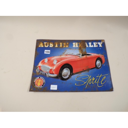 1409 - AUSTIN HEALEY ENAMEL SIGN, 43CM W