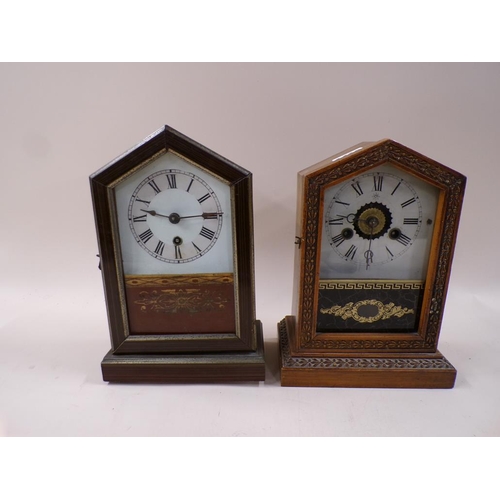 1410 - TWO LATE VICTORIAN AMERICAN MANTEL CLOCKS