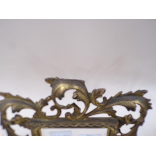 1433 - THREE CAST GILT COLOURED EARLY 20C PHOTO FRAMES, 21CM W