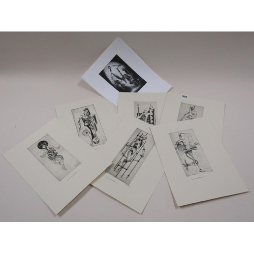 1284 - BAYARD OSBORN - SIX UNFRAMED B&W ENGRAVINGS, ANATOMICAL STUDIES, EACH APPROX 25CM X 11CM